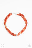 Put On Your Party Dress - Orange Necklace