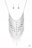 First Class Fringe - Blue Necklace