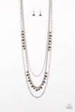 Pearl Pageant - Brown Necklace