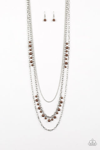 Pearl Pageant - Brown Necklace