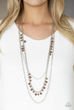 Pearl Pageant - Brown Necklace