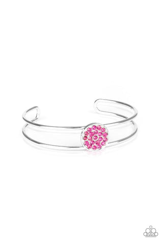 Dial Up The Dazzle Pink Cuff Bracelet