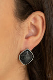 Marble Marvel - Black Post Earring