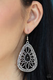 Floral Frill - Black Earring