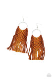 Macrame Rainbow - Brown Earring