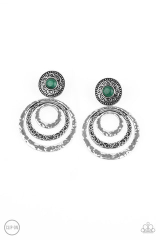 Bare Your Soul - Green Clip-On Earring