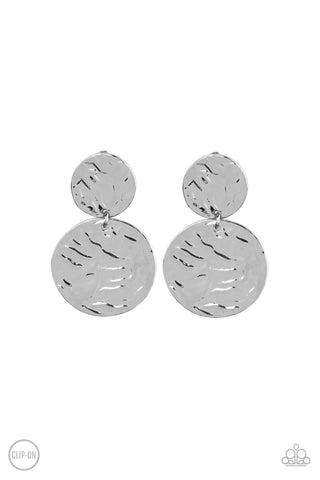 Relic Ripple - Silver Clip-On Earring