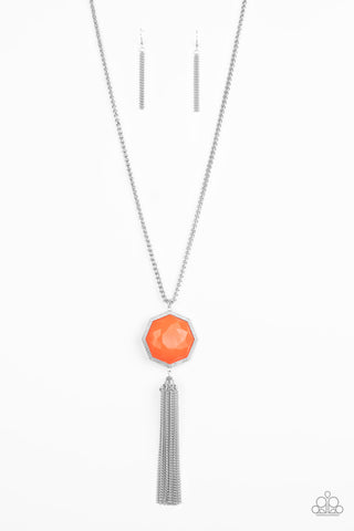 Prismatically Polygon - Orange Necklace