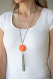 Prismatically Polygon - Orange Necklace