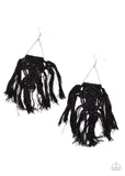 Modern Day Macrame - Black Earring