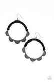 Tambourine Trend - Black Earring