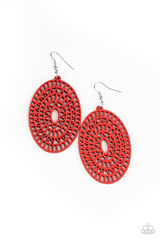 Tropical Retreat - Red Earring