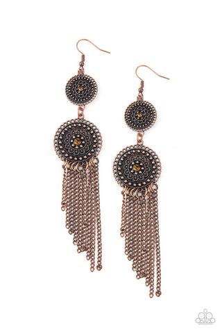 Medallion Mecca - Copper Earring