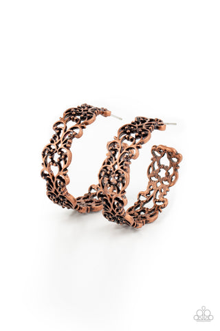 Laurel Wreaths - Copper Hoop Earring