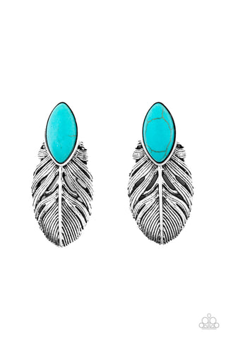 Rural Roadrunner - Blue Post Earring