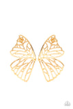 Butterfly Frills - Gold Post Earring