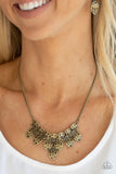 Rustic Smolder - Brass Necklace