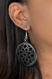 Mandala Meadow - Black Earring