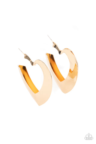 Heart-Racing Radiance - Gold Hoop Earring