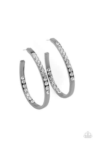 Borderline Brilliance - Black Hoop Earring