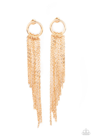 Divinely Dipping - Gold Post Earring