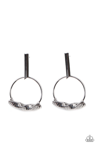 Set Into Motion - Black Post Earring