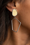 Retro Reverie - Yellow Clip-On Earring