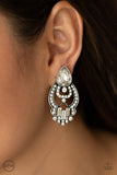 Glamour Gauntlet - White Clip-On Earring