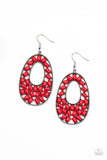 Beaded Shores - Red Earring