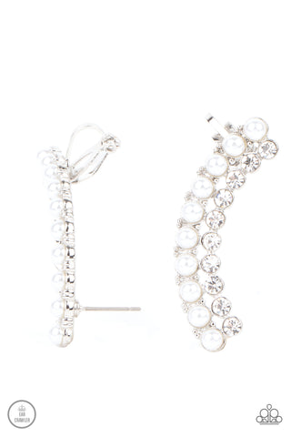 Doubled Down On Dazzle - White Post Earring