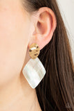 Alluringly Lustrous - Gold Post Earring