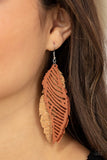 WINGING Off The Hook - Brown Earring