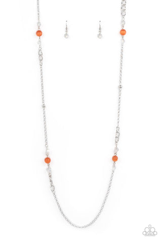 Teasingly Trendy - Orange Necklace