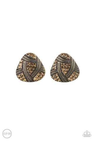 Gorgeously Galleria - Brass Clip-On Earring