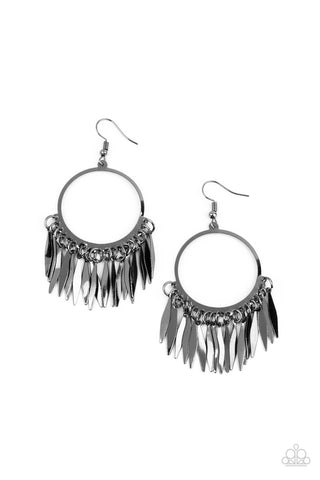 Radiant Chimes - Black Earring