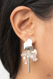 Harmonically Holographic - White Post Earring