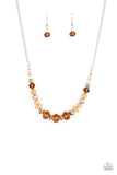 Turn Up The Tea Lights - Brown Necklace