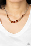 Turn Up The Tea Lights - Brown Necklace