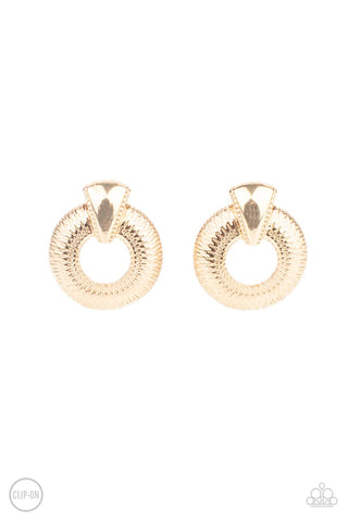 Industrial Innovator - Gold Clip-On Earring