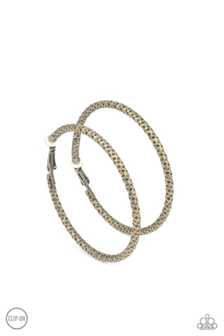 Subtly Sassy - Brass Clip-On Earring