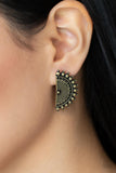 Fiercely Fanned Out - Brass Post Earring