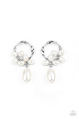 Elegant Expo - White Post Earring