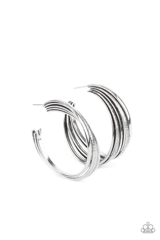 In Sync - Silver Hoop Earring