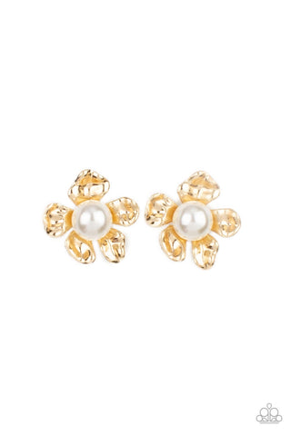 Apple Blossom Pearls - Gold Post Earring