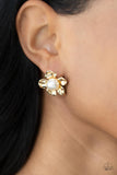 Apple Blossom Pearls - Gold Post Earring