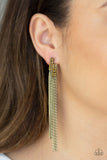 Radio Waves Brass Post Earring