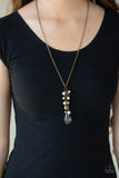 Teardrop Serenity Brass Necklace