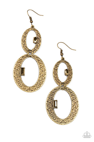 OVAL and OVAL Again - Brass Earring