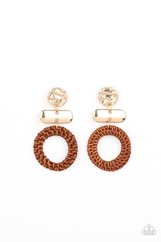 Woven Whimsicality - Gold Post Earring