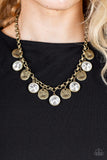 Spot On Sparkle - Brass Necklace